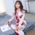 Import Wholesale Long Sleeve Printed Floral Fashion  Pajamas silk Lady  satin  pyjamas women sleepwear from China