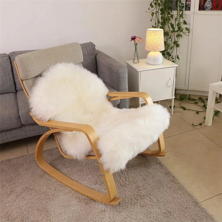 Wholesale long wool artificial faux sheepskin fur white rug