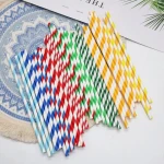 Wholesale low price atops 10mm disposable paper packing pack drinking straw for bubble tea paper straw with flamingo