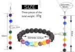 Wholesale Natural Stone Lava Healing 7 Color Chakra Necklace Earring Bracelet Jewelry Set