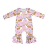 Wholesale new product cute girl white rabbit pattern high quality Esater romper baby