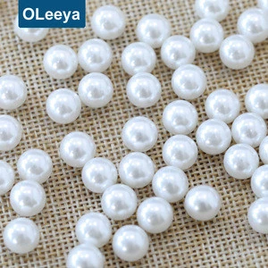 Wholesale Price Over 45 Colors 3mm White ABS Loose Beads Plastic Round Pearl without Holes for Jewelry Making