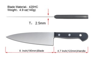 Wholesale Rustproof Steel Blanks Chef Knife With Free Sample
