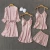 Import Wholesale silk robe 5 piece sets ,High Quality sexy pajamas satin bathrobe sets lace trim winter sleepwear for  women from China