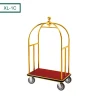 Wholesale Stainless steel hotel trolley iron serving hanger luggage cart hotel cart in stock