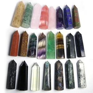 Wholesale Various Natural Gemstone Healing Stones Clear Rose Quartz Crystal Wand Point