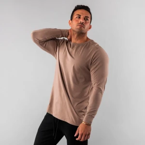 Wholesale Winter arrivals fitness tank tops long sleeve tops gym sport wear custom blank t-shirt plain mens t-shirt