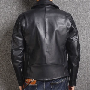 Wholesaler Men&#x27;s Genuine leather lambskin motorcycle jacket leather with front zipper for men winter motorcycle jacket leather
