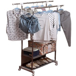 Wholesales  Indoor Folding Laundry Drying Clothes Hanging Rack Hanger With Shoe Rack Storage