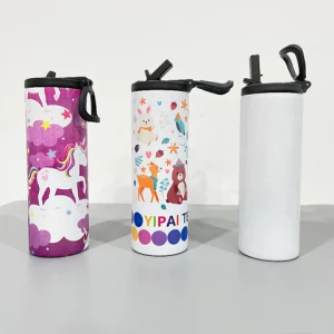 wide mouth 20oz double walled stainless steel Insulated Sports Water Bottle with Spout Lids and Rotating Handle for sublimation