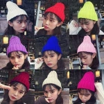 Winter Black Red Yellow Plain Color Acrylic Knitted Rib Custom Beanie Hat Women