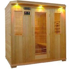 Wooden hemlock Cedar mini home sauna and dry steam sauna room for 2/4 person