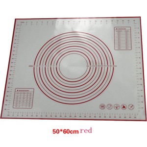 XL size 50x60cm nonstick nonslip silicone dough mat with measuring marks silicone dough rolling sheet for pie and pizza