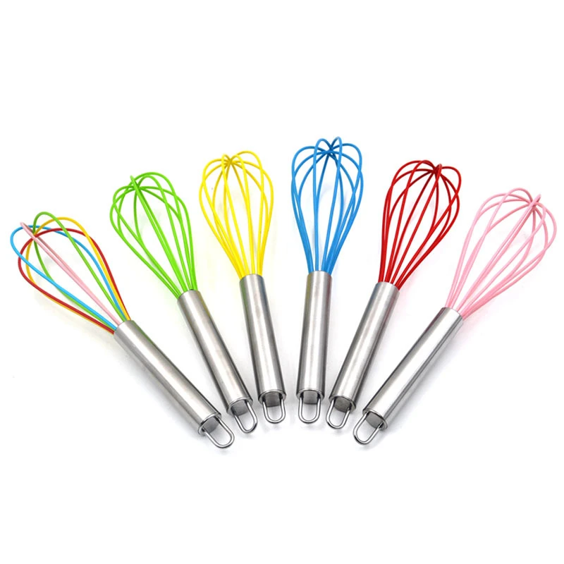 XueXiang Silicone all-inclusive stainless steel handle Manual egg beater Silicone Egg Whisk