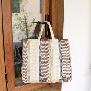 Yarn Dyed Fringe Large Woven Shopping Tote Bags for women