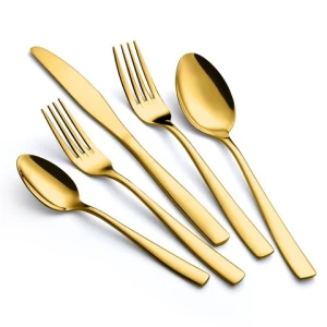 YC3-088-03 Wedding Gold Forks Knives Spoons Modern Dinnerware