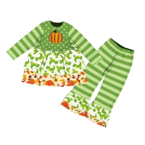 Yiwu factory original design cute Halloween long sleeves girl fall and winter boutique clothing
