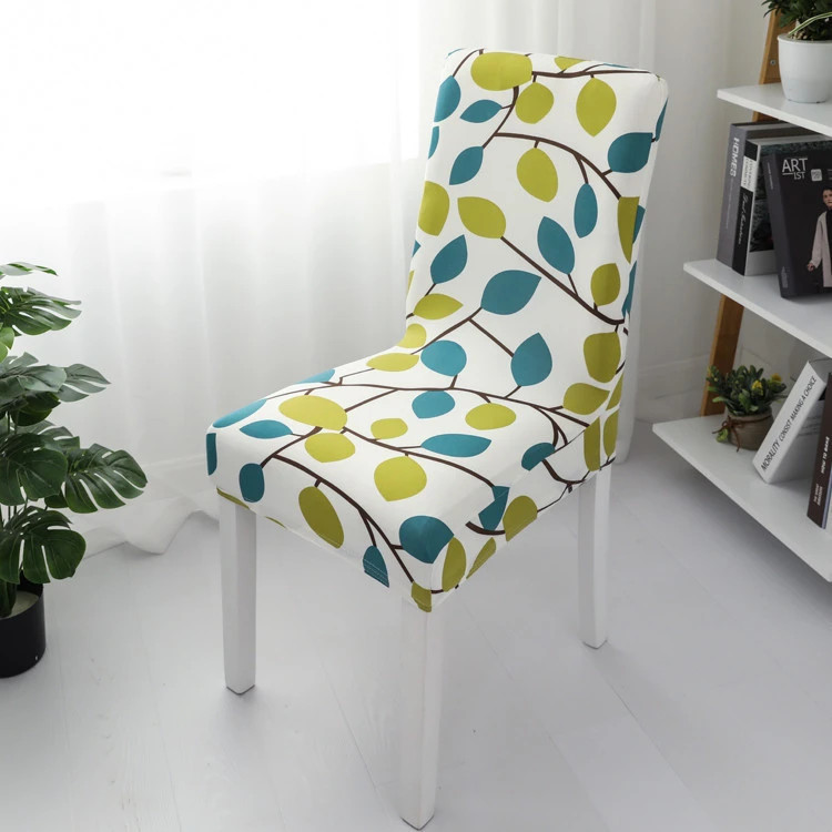 YRYIE Restaurant Stretch Printing Spandex Lycra Half Back Chair Covers For Home Decoration