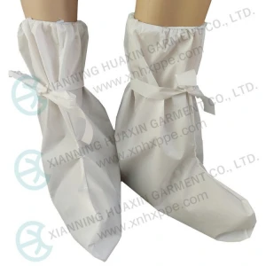 TYPE PB 6B White Microporous Disposable Long Shoe Cover Boot Cover