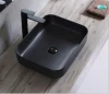 High quality Sanitary Matt Black Bathroom Sink Ceramic Lavabo Countertop Hand Wash Basin