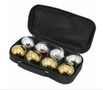 Boules sets ball in silver and golden color with durable black nylon case