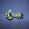 4 inch Double Tube Glass Smoking Pipe | Marble Gold Fumes | Spoon Pipe | Tobacco Pipe