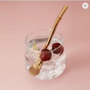 Kitchen Accessories Creative Colourful Reusable Bar Drink Water Filter Straw Stainless Steel Metal Straw Bar Accessories