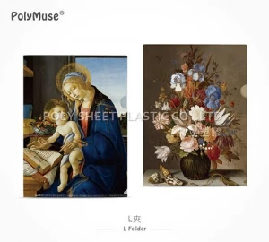 [PolyMuse] Fine art L folder-PP glossy or matt-Museum quality-0.18~0.45mm thickness-Ultra sonic 2 strong welding lines--L shape 1 pocket-Made In Taiwan