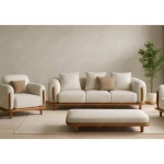Modern Velvet Fabric Sofa Set Eco Friendly Tufted Comfortable Seating Living Room Villa Apartment