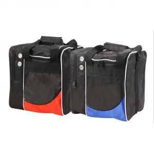 Lightweight sturdy bowling ball bag with padded ball holder and shoe pocket