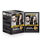 Hot Selling Black and Dark Brown Hair Dye Shampoo 5 in 1 Cover Gray and White Hair for Home Use