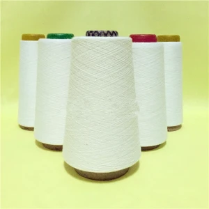 Wholesale 30 count Core Spun Yarn Raw White 100% Virgin Ring Spun Polyester Yarn 30/1 30/2 for sock fabric