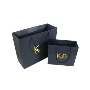 black paper bags with Embossing Logo