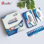 Non-peroxide formula teeth whitening gel strips no slip tech.