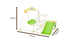 Foldable 4 in 1 indoor playground for kids with Slide, Swing, Climbing Jungle gym, and Gymnastics horizontal bar
