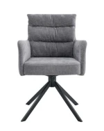 High-end luxury dining room furniture set Italian style metal veneer dining chair modern design leather dining chair