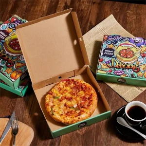 Wholesale Custom Printed 10 12 14 16 inch Fast Food Takeaway Pizza Packaging Paper Box