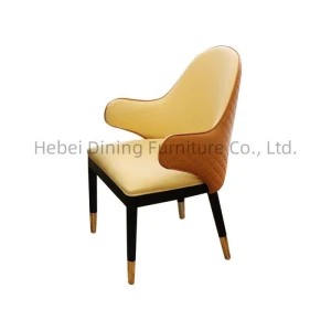 Manufacturer OEM Armrest High Back PU Banquet Chair Soft Cushion Leisure Chair Home Furniture Living Room Dining Chairs