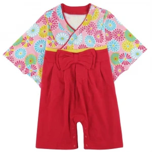 100% cotton baby girl clothing set kimono outfit kids baby kimono bodysuit summer set