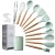 11pcs Bpa Free Silicone Cooking Kitchen Utensils Set,Wooden Handles Cooking Tool  Silicone Turner Tongs Spatula
