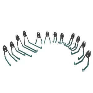12 pack green utility double heavy duty metal hook hanging for garage wall