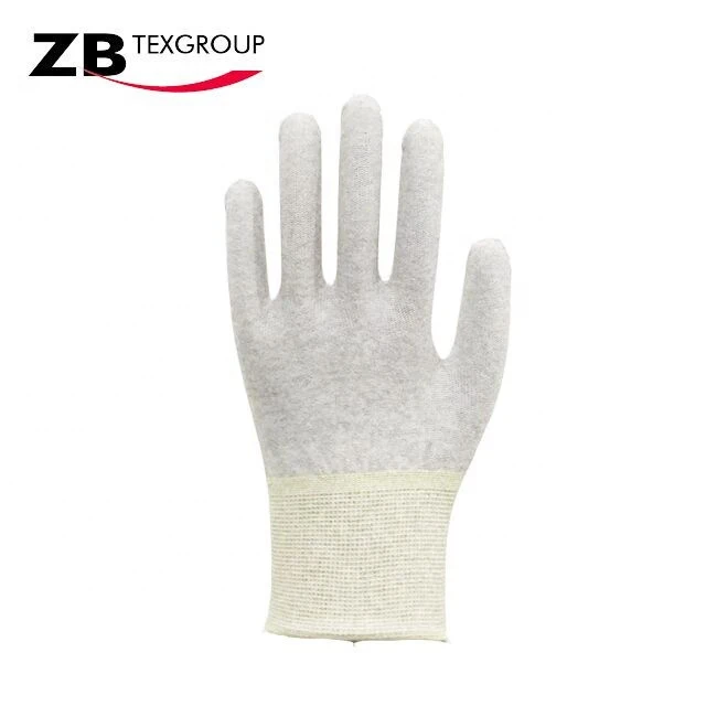 13g nylon ce 4131 PU coated antistatic working Cotton Knitted gloves