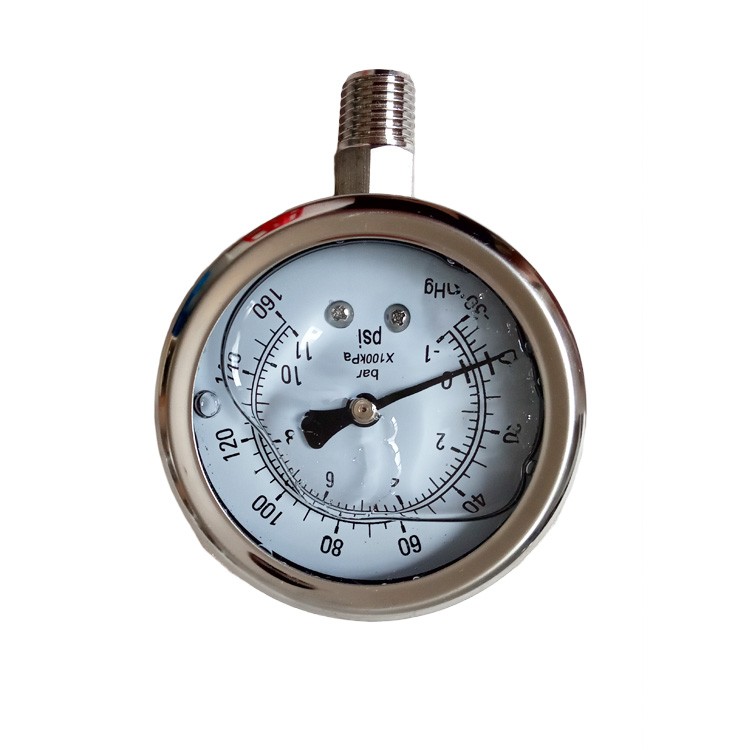 1/4&quot; MNPT Compound Vaccum Pressure Gauge -30 to160PSI for BHO extraction vessel and closed loop extractor