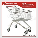 180L volume wholesale zinc supermarket luggage cart with wheels