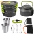 Import 2-3 persons Hiking Backpacking Non-Stick Portable Outdoor Camping Cookware Set with tea cup from China