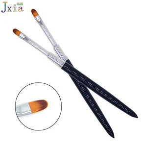 2019 Jiexia Private Label Black Metallic Manicure Tool   Flat Oval French Nail Art Gel Brush