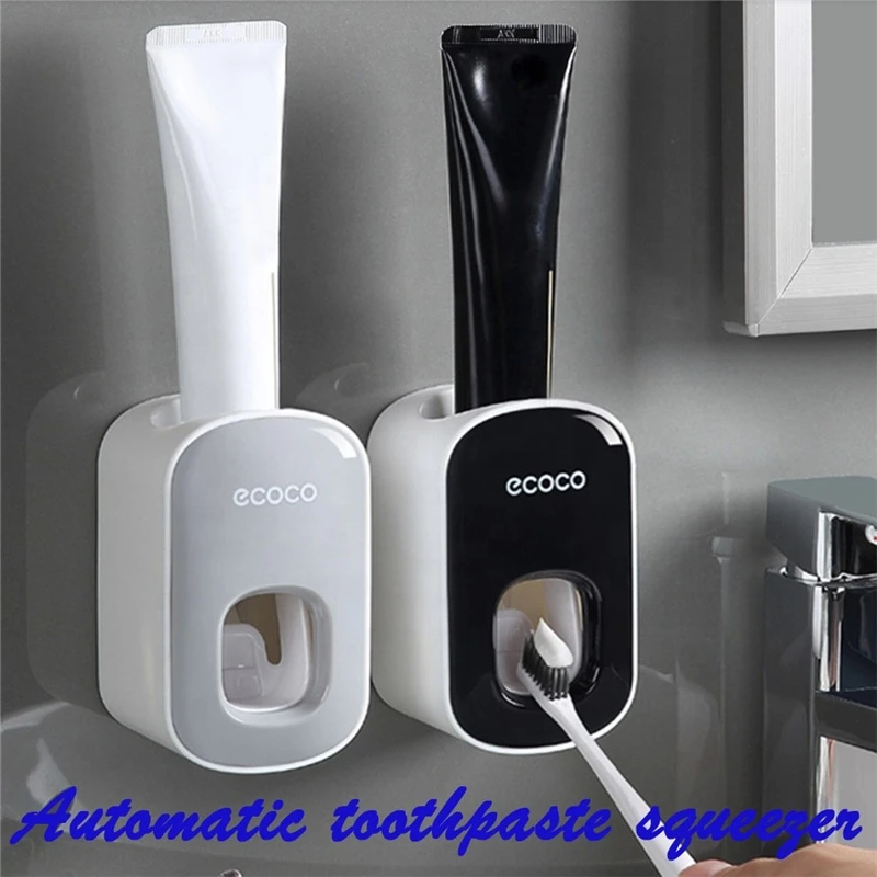 2020 Bathroom Wall Mount Adult Children Hands Free Auto Squeezer Automatic Ecoco Squeezing Toothpaste Dispenser