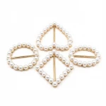2020 Fancy design apparel buckle  various shaped pearl buckle delicate square belt buckle for clothing