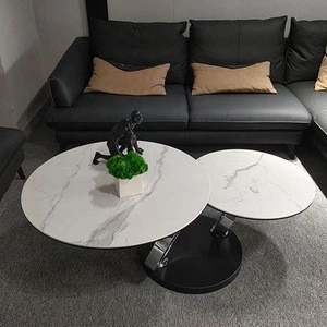 2020 new arrival smart modern furniture 360 degree rotation telescopic function coffee table creative living room coffee table