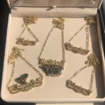 2020 New Double Plated Name Necklace Custom Acrylic Pendant Necklace